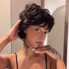 Rétro Chic Pixie Ondulé à Pointes Retournées Perruque Glueless Sans Colle