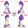 🎃Halloween Perruque Longue Tressée Violette Pour Cosplay Déguisement Cheveux Synthétiques