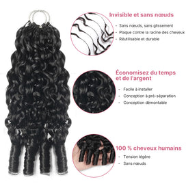 Extensions au Crochet Burmese Curly Effet Plume Soyeux et Sans Nœuds Noir Naturel