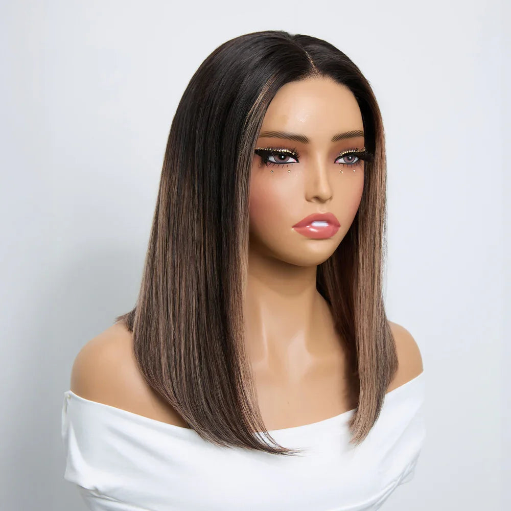 5x5 13x4 lace frontal Wig Mixed Color #4/27 Curly