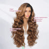 Glueless Couleur Brun Highlight Wear Go 5x5 Perruque Sans Colle Ondulé 250% Densité Bonnet Réglable