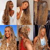 Extensions De Cheveux Humains Bouclés Profonds Couleur Blond Miel 27# Pour Tressage Bohème