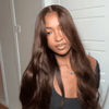 Pré-épilé Couleur Chocolat Noir  5x5 Dentelle Perruque Cheveux Humains Body Wave 250% Densité