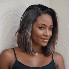 Sans Compétences Requises Glueless Couleur Highlight 5x5 Perruque Bob Sans Colle Lisse