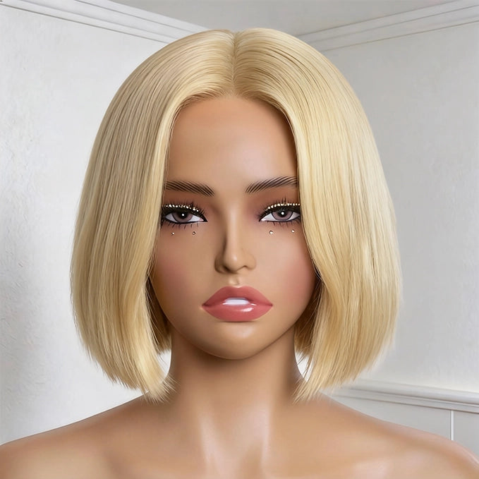 Bob Blonde Wig 13x4 Lace Frontal Human Hair 200% Density