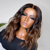 Magnifique Glueless Ombre Brun Bob Wear Go 5x5 Perruque Sans Colle Cheveux Humains Ondulé