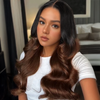 Allure Naturelle Glueless Couleur Ombre Brun 13x4 Perruque Sans Colle Cheveux Humains Body Wave
