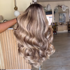 Brillante Glueless Couleur Mèches Blond Cendré 5x5 Perruque Sans Colle Body Wave 250% Densité