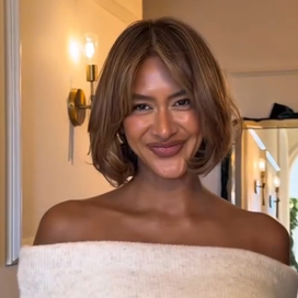 Élégante Glueless Sans Nœuds Couleur Mèches Blondes 4x4 Perruque Bob Sans Colle Ondulé Avec Frange