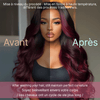 Extensions Couleur Noir Naturel et Rouge Foncé Tissage Cheveux Bruts Body Wave
