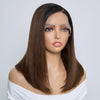 Perruque Bob Ombré Glueless 9x6 Racines Noires & Dégradé Marron Super Double Drawn Sans Colle