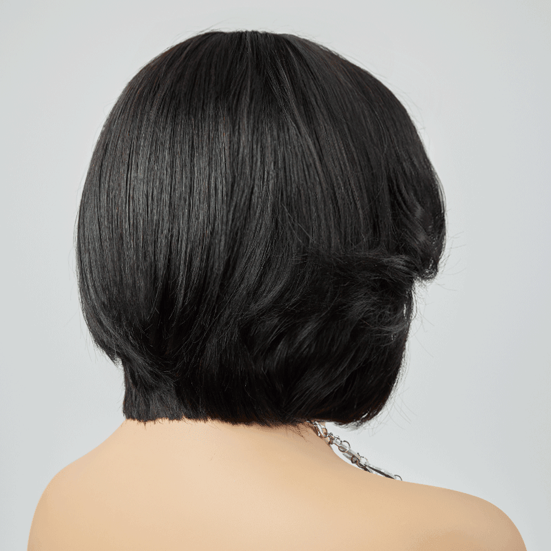 Coupe Layered Pré-tout 13x4 Glueless Couche Couleur Naturelle Bob Perruque Sans Colle Ondulé