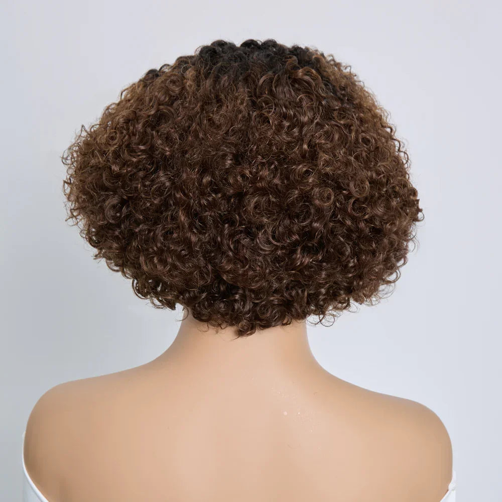 5x5 Glueless Volume de la Racine aux Pointes Bob Court Bouclé 8