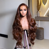 Glueless Luxueux Texture Parfaite Couleur Brun Cuivré 13x4 Perruque Sans Colle Body Wave