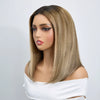 Glueless Pré-épilé Couleur Mèches Blondes Ombré 5x5 Bob Perruque Sans Colle Lisse