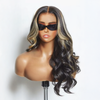 Glueless Sans Nœud Couleur Blond Highlight 5x5 Perruque Sans Colle Body Wave Capuchon Réglable