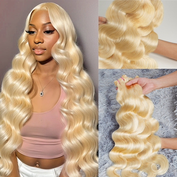 Extensions Couleur 613 Blonde Tissage Cheveux Brésilien Body Wave