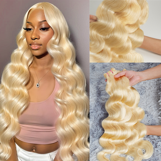 Extensions Couleur 613 Blonde Tissage Cheveux Brésilien Body Wave