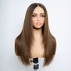Style Salon Glueless Couche Sans Nœuds Brun Ombré 4x4 Perruque Sans Colle Lisse 250% Densité