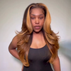 Glueless Luxe Nœuds Invisibles Couche 4x4 Couleur Highlight Perruque Sans Colle Body Wave