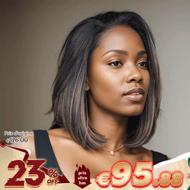 Sans Compétences Requises Glueless Couleur Highlight 5x5 Perruque Bob Sans Colle Lisse