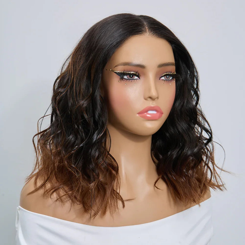 5x5 13x4 lace frontal Wig Mixed Color #4/27 Curly