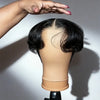 Chic Full lace Pixie Cut Rétro 90s Dégradé avec 4x4 Glueless Frange Rideau & Raie Centrale