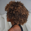 Glueless Couleur Highlight Bob Perruque Sans Colle Avec Franges Afro Bouclée 250% Densité