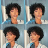 𝐏𝐫𝐞̂𝐭 𝐞𝐧 𝟐𝟒𝐡⚡Natural Look Perruque Noir Pixie Cut 13x4 Dentelle Bouclés Avec Frange Cheveux Humains
