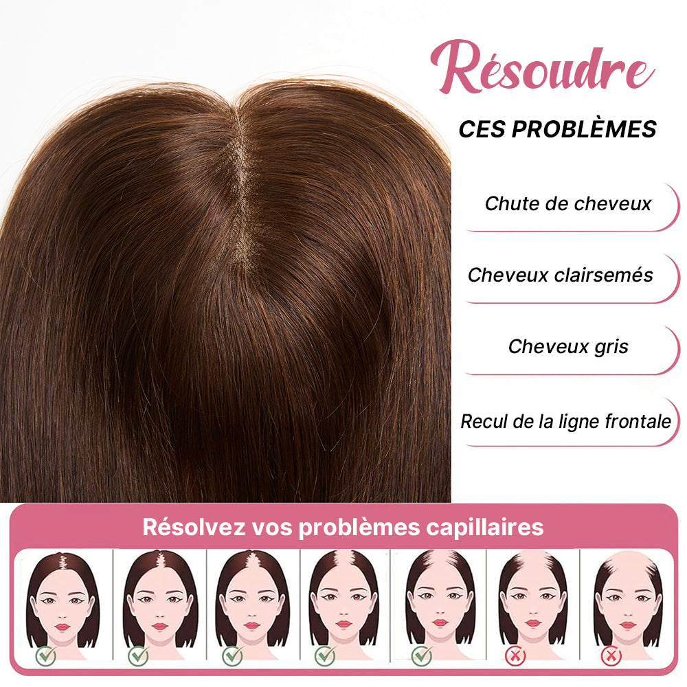 Volumateur de Cheveux Brun Lace 5x5 6x6 avec 5 Clips Complément Capillaire Naturel