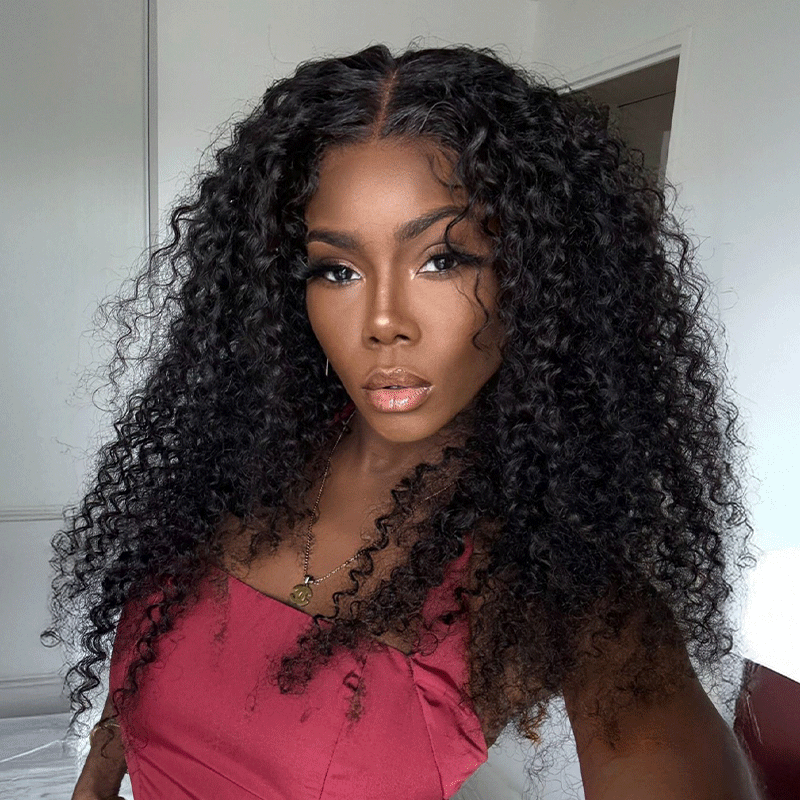 5X5 Glue-Free Glueless Wig Wear Go Curly Human Hair