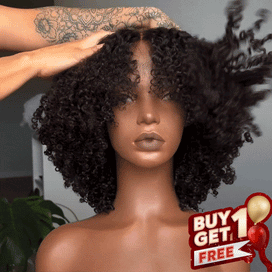 𝑩𝒖𝒚 1 𝑮𝒆𝒕 1 𝑭𝒓𝒆𝒆💥Go Natural Ease Doux Crépus Glueless Bob 4x4 Perruque Sans Colle Kinky Curly