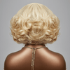 13x4 Glueless Couleur Brun Mixte Blond Couche Bob Perruque Sans Colle Ondulé 250% Densité
