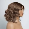 Style Frais Glueless Pas Nœuds Couleur Marron 13x4 Highlight Perruque Sans Colle Ondulé Installation Instantanée