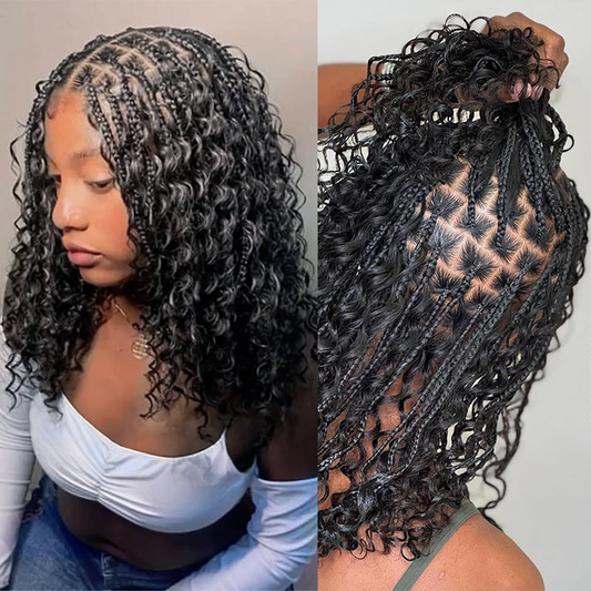 Perruque Tressée Bohème En Dentelle Intégrale Avec Cheveux Bébé Synthétique 300% Densité