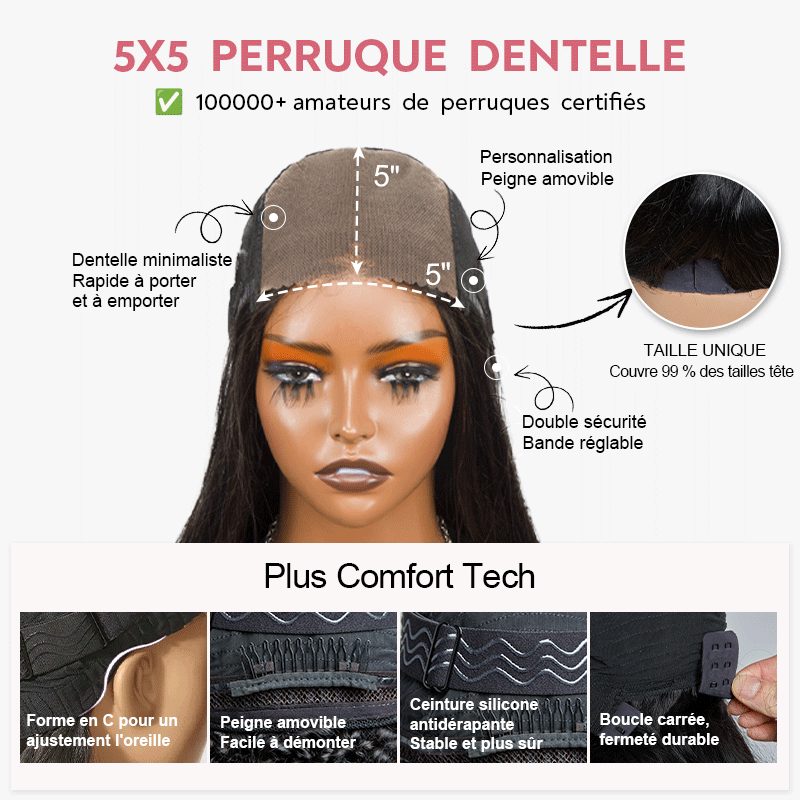 Frais Et Décisifs Glueless Couches Wear Go 5x5 Perruque Bob Sans Colle Avec Frange Cheveux Humains Ondulé