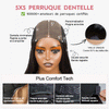 Naturelle Confortable Mèches Blondes Glueless 5x5 Perruque Bob Sans Colle Empilée Ondulé