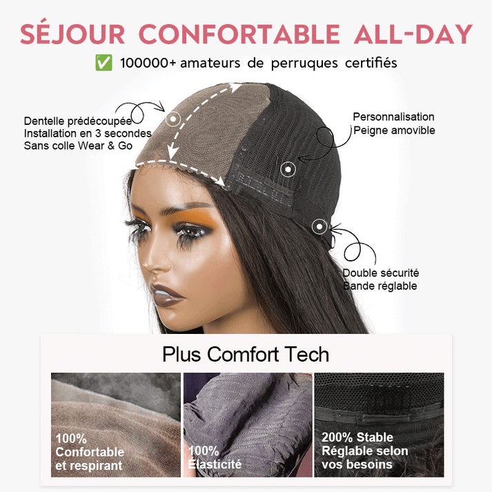 Glueless Chic Sans Effort Prêt À Partir 5x5 Perruque Sans Colle Water Wave
