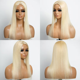 Hair topper 613 Blond Dentelle 5x5 6x6 Postiche Top Piece Marron 5 Clips Intégrés (Ceci n'est pas une perruque)