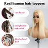 Hair topper 613 Blond Dentelle 5x5 6x6 Postiche Top Piece Marron 5 Clips Intégrés (Ceci n'est pas une perruque)