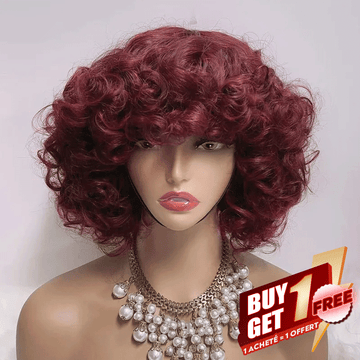 𝑩𝒖𝒚 1 𝑮𝒆𝒕 1 𝑭𝒓𝒆𝒆💥 99j Glueless La Mode Boucles Rebondies Perruque Sans Colle Cheveux Humains
