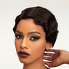 𝐏𝐫𝐞̂𝐭 𝐞𝐧 𝟐𝟒𝐡⚡Perruque Léger Résistante Glueless Noir Perruque Coupe Pixie Eau Ondulée