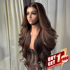 𝑩𝒖𝒚 1 𝑮𝒆𝒕 1 𝑭𝒓𝒆𝒆💥Glueless Couleur Highlight Burn Wear & Go 4x4 Perruque Sans Colle Body Wave 250% Densité