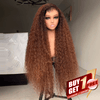 𝑩𝒖𝒚 1 𝑮𝒆𝒕 1 𝑭𝒓𝒆𝒆💥Glueless Rebondissement Bouclé Couleur Brun Cuivré Ombré 7x4 Perruque Sans Colle 300% Densité