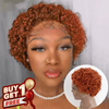 𝑩𝒖𝒚 1 𝑮𝒆𝒕 1 𝑭𝒓𝒆𝒆💥 3 Couleur Rebondissement Perruques Coupe Pixie 13×1 Dentelle Bouclé