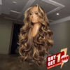 𝑩𝒖𝒚 1 𝑮𝒆𝒕 1 𝑭𝒓𝒆𝒆💥Luxueux Glueless Sans Noeud Couleur Highlight 13x4 Perruque Sans Colle Body Wave