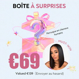 €69 Boîte Mystère 100% Perruque Bob Cheveux Humains Valued €69-€139