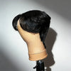 Chic Full lace Pixie Cut Rétro 90s Dégradé avec 4x4 Glueless Frange Rideau & Raie Centrale