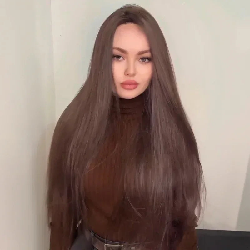 Magnifique Glueless Couleur Marron Châtain 4x4 Wear Go Perruque Sans Colle Lisse
