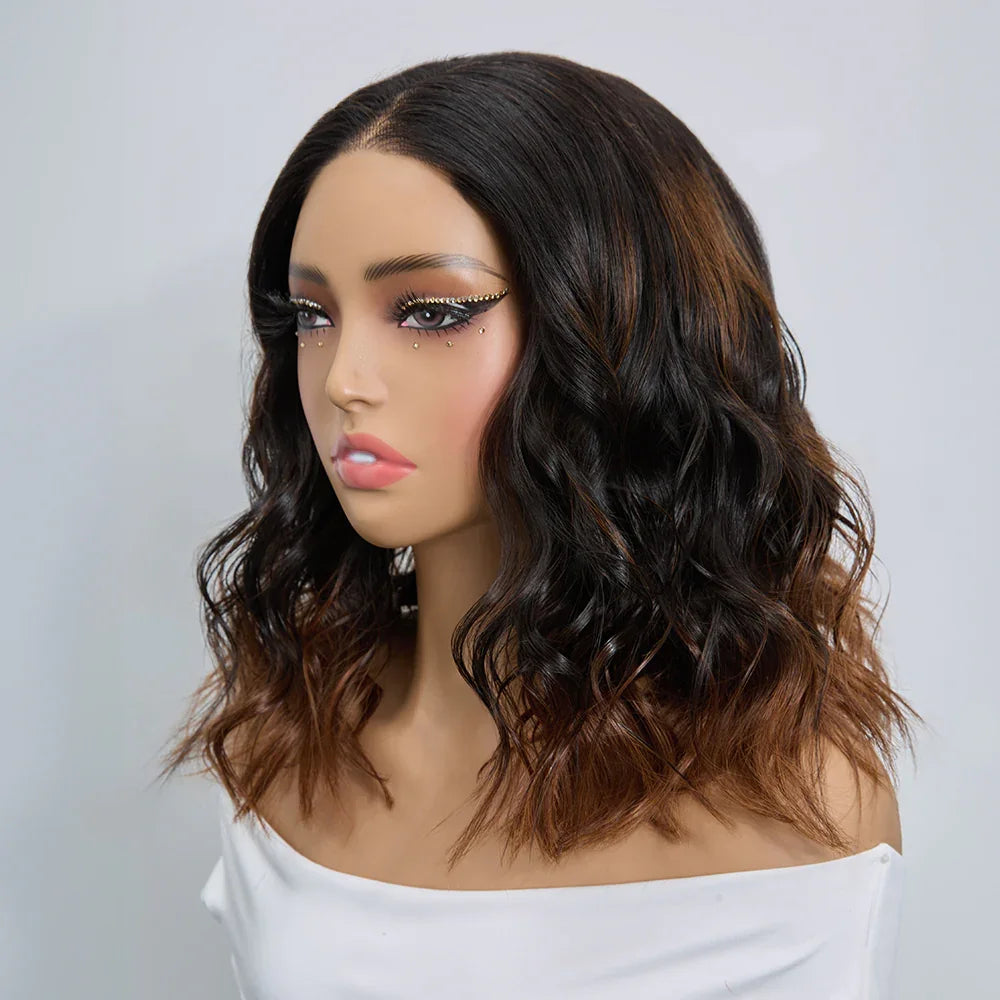 5x5 13x4 lace frontal Wig Mixed Color #4/27 Curly